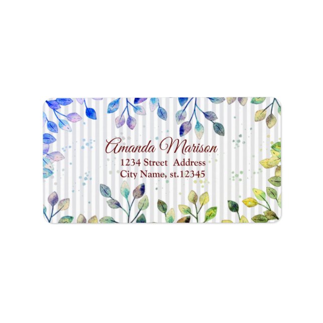 Beautiful Sweet Awesome Green Lieves Label (Front)