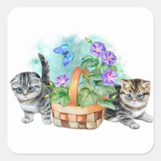 Beautiful Sweet kittens Square Sticker