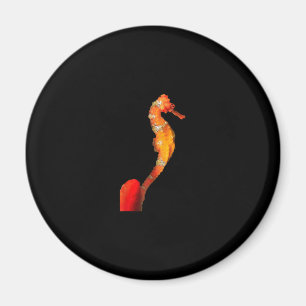 Beautiful Swimming Seahorse Figure On Front Magnet