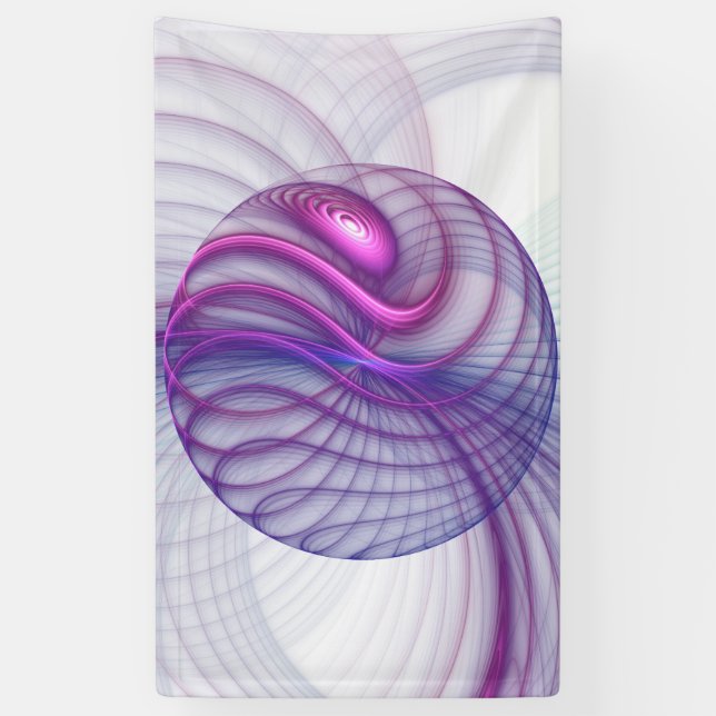 Beautiful Swing Modern Abstract Fractal Art Pink Banner (Vertical)