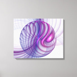 Beautiful Swing Modern Abstract Fractal Art Pink Canvas Print