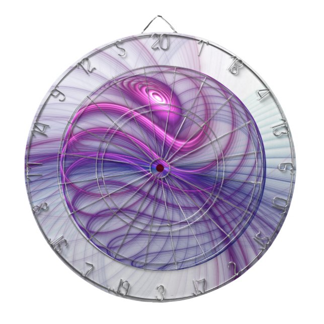 Beautiful Swing Modern Abstract Fractal Art Pink Dartboard (Front)