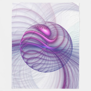 Beautiful Swing Modern Abstract Fractal Art Pink Fleece Blanket