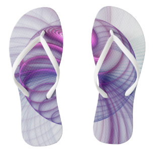 Beautiful Swing Modern Abstract Fractal Art Pink Flip Flops
