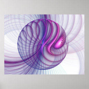 Beautiful Swing Modern Abstract Fractal Art Pink Poster