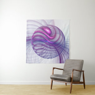 Beautiful Swing Modern Abstract Fractal Art Pink Tapestry