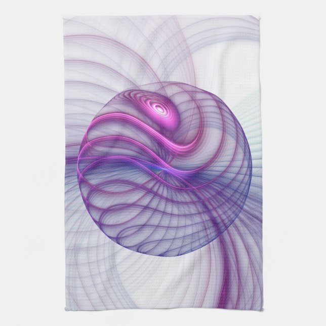 Beautiful Swing Modern Abstract Fractal Art Pink Tea Towel (Vertical)