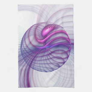 Beautiful Swing Modern Abstract Fractal Art Pink Tea Towel