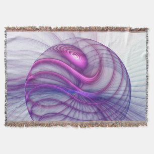 Beautiful Swing Modern Abstract Fractal Art Pink Throw Blanket