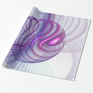 Beautiful Swing Modern Abstract Fractal Art Pink Wrapping Paper
