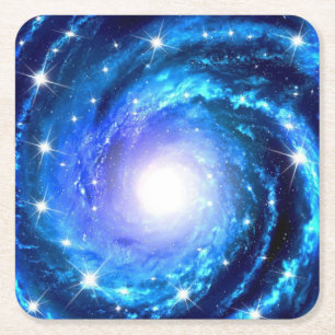 Beautiful Swirling Galaxy of Stars Square Paper Coaster