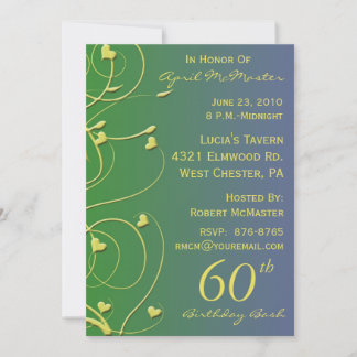 Beautiful Swirls 60th Birthday Invitation