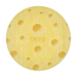 Beautiful Swiss Cheese Whimsical Personalizable Cutting Board
