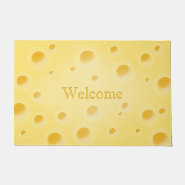 Beautiful Swiss Cheese With Holes Personalizable Doormat (Front)