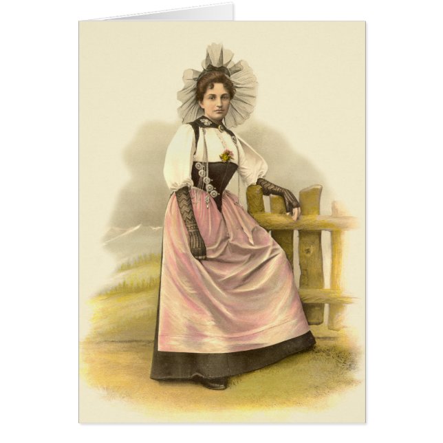 Beautiful Swiss Woman in Traditional Costume, Bern (Front)