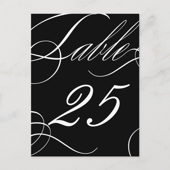 Beautiful Table Number (Customisable Background) Postcard (Front)