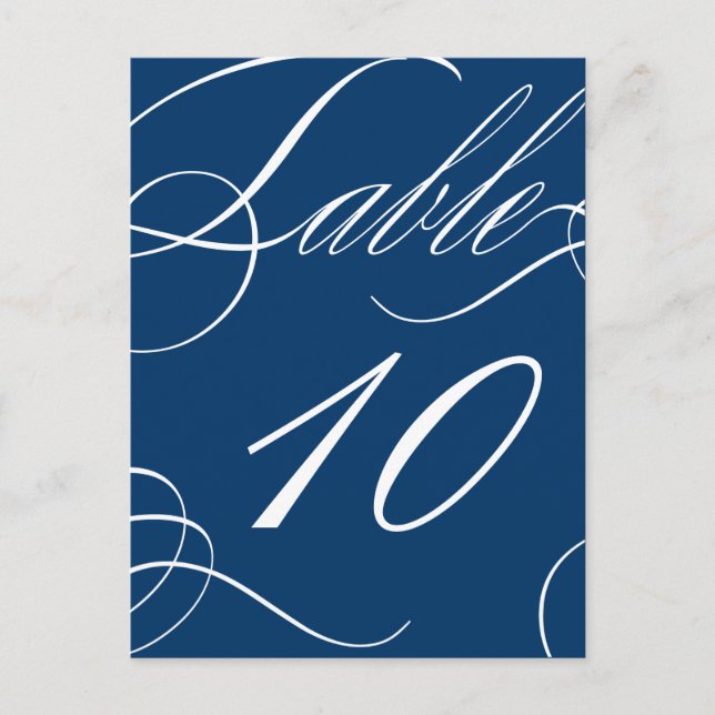 Beautiful Table Number (Customisable Background) Postcard (Front)