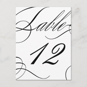 Beautiful Table Number (Customisable Text Colour) Postcard