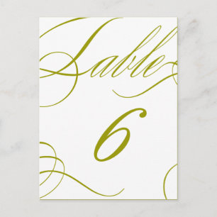 Beautiful Table Number (Customisable Text Colour) Postcard
