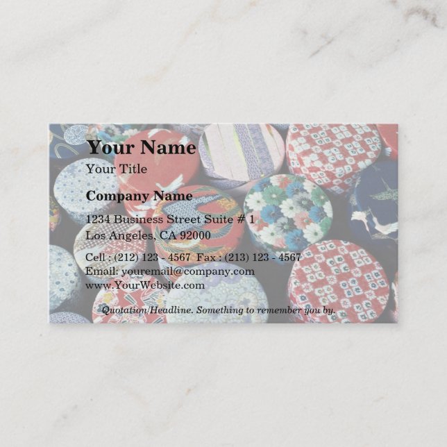 Beautiful Tea caddies, Uji, near Kyoto, Japan Business Card (Front)