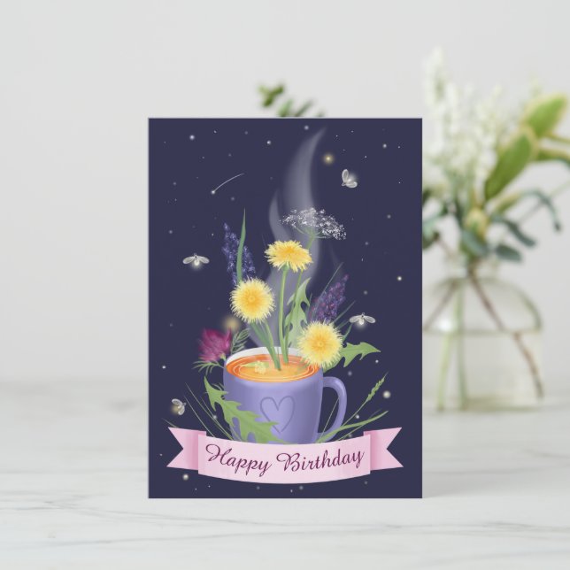 Beautiful Tea Cup Summer Flowers (Standing Front)