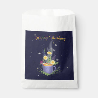 Beautiful Tea Cup Summer Flowers Gift Tags Favour Bags