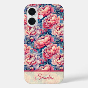 Beautiful Teacher Appreciation Gift Peony Custom iPhone 16 Case