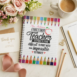 Beautiful Teacher Appreciation Quote Notebook