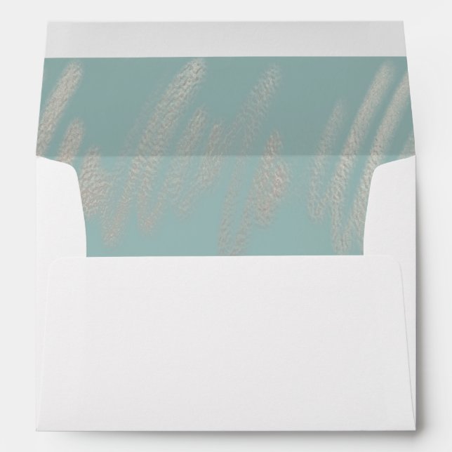 Beautiful Teal Abstract Wedding Envelope Liner (Back (Bottom))