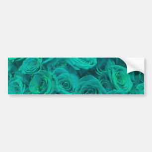 Beautiful teal green roses, teal flowers  bumper sticker