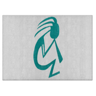 Beautiful Teal Kokopelli Painting Cutting Board