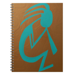 Beautiful Teal Kokopelli Painting Notebook