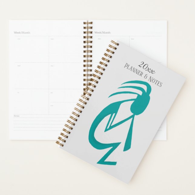 Beautiful Teal Kokopelli Painting Planner (Display)