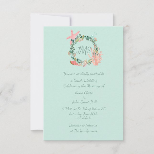 Beautiful Teal Wedding Announcements | Custom (Front)