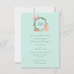 Beautiful Teal Wedding Announcements Custom