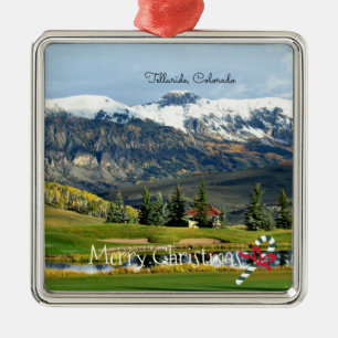 Beautiful Telluride, Colorado, Merry Christmas Metal Tree Decoration