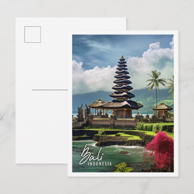 Beautiful Temple Bali Indonesia Postcard (Front/Back)