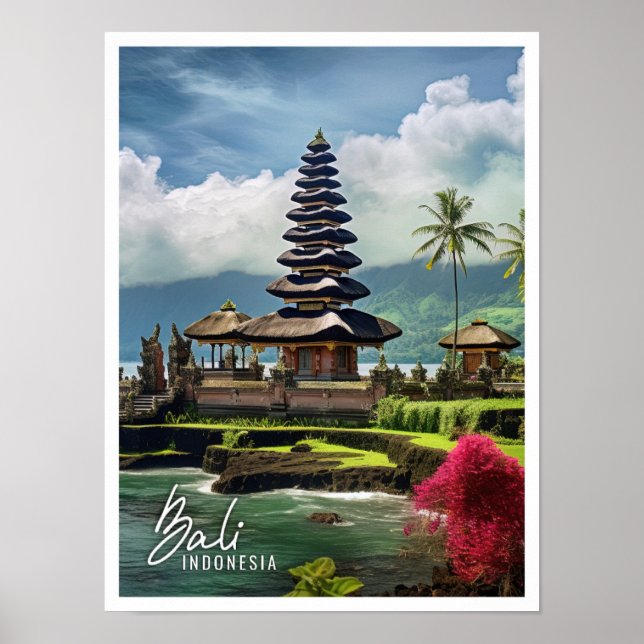 Beautiful Temple Bali Indonesia Poster (Front)