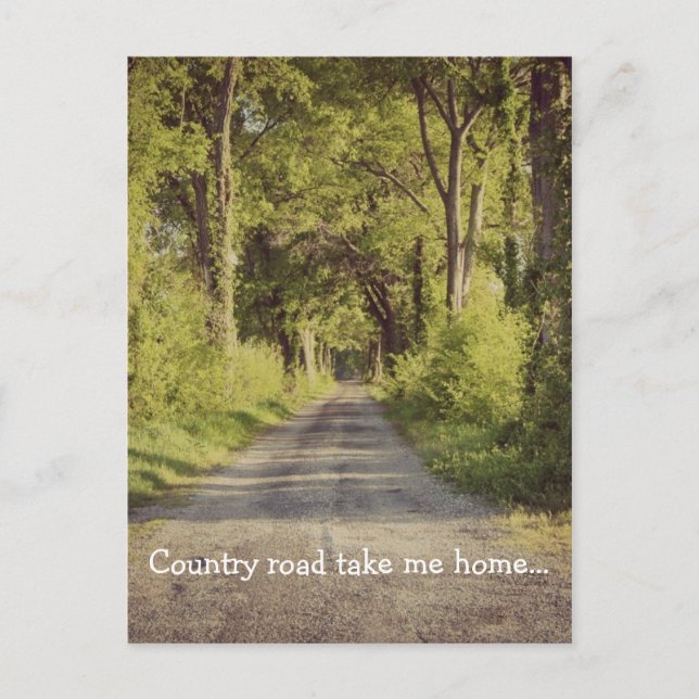 Beautiful Tennessee Country Road Postcard (Front)