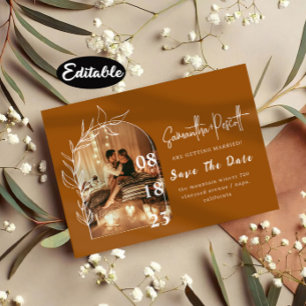 Beautiful Terracotta Arch Save The Date Invitation