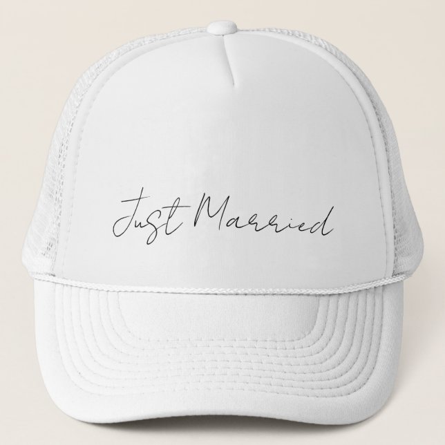 Beautiful Text - Just Married Trucker Hat (Front)