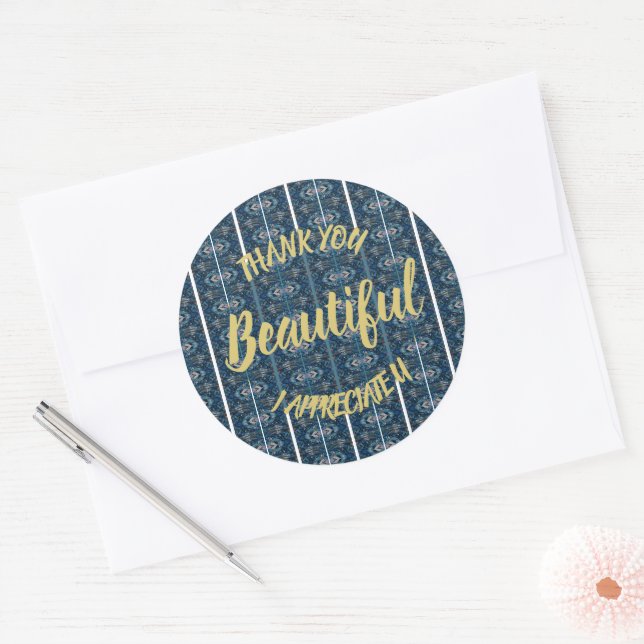 Beautiful Thank You Sticker by Poet Adiela Akoo (Envelope)