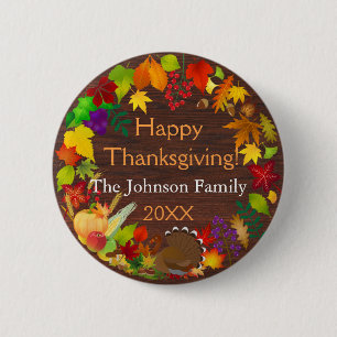 Beautiful Thanksgiving Harvest 6 Cm Round Badge