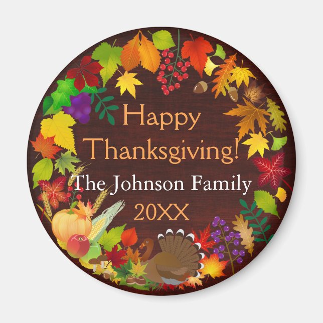 Beautiful Thanksgiving Harvest Magnet (Front)