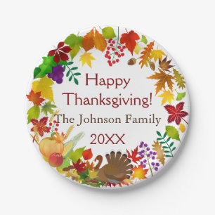 Beautiful Thanksgiving Harvest Paper Plate