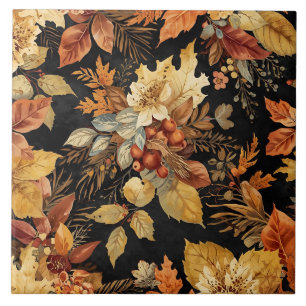 Beautiful Thanksgiving Leafs Pattern Tile