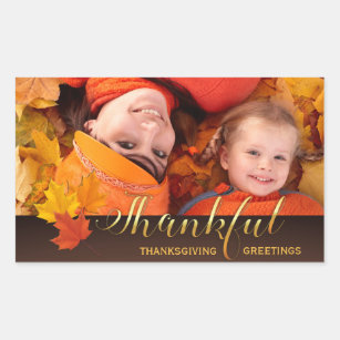 Beautiful Thanksgiving Photo Rectangular Sticker