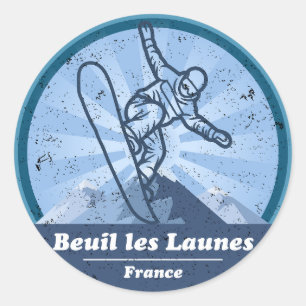 Beautiful the Snowboard Lunes Classic Round Sticker