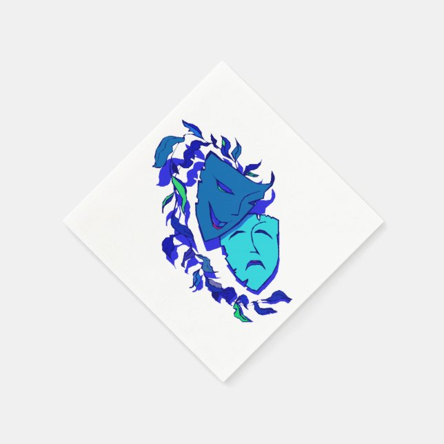 Beautiful Theatre Masks Napkin (Corner)