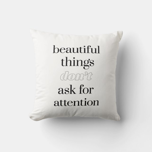 Beautiful Things Throw Pillow (Front)